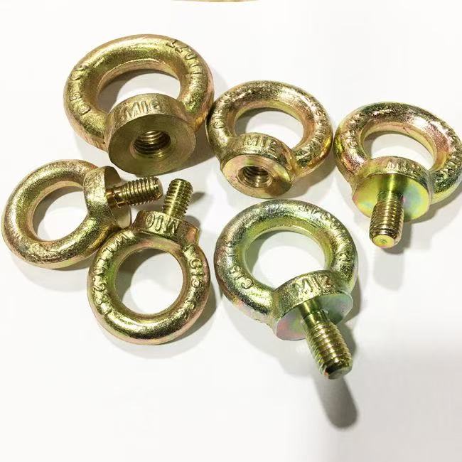 High-strength yellow zinc plated grade 4.8, 8.8, 10.9, 12.9 lifting eye bolt DIN 580