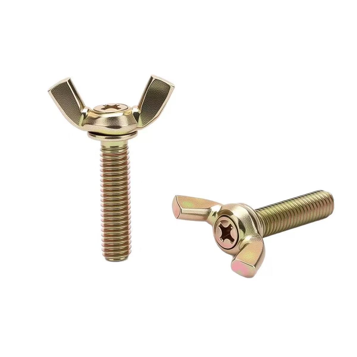High-strength yellow zinc plated grade 4.8, 8.8, 10.9, 12.9 wing screw DIN 316