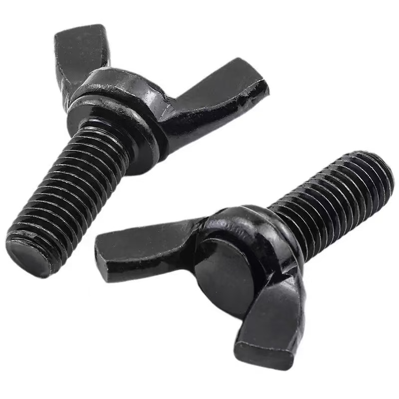 High-strength blackened grade 4.8, 8.8, 10.9, 12.9 wing screw DIN 316