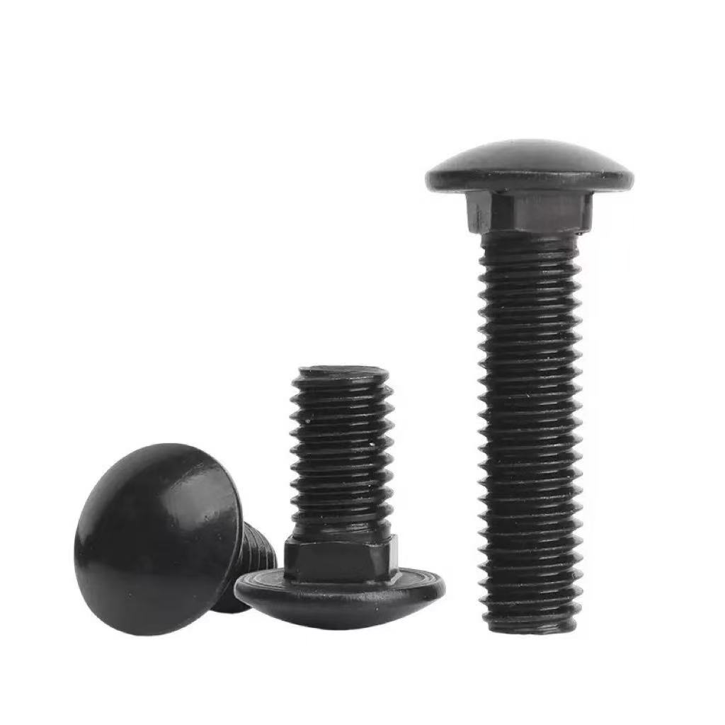 High-strength blackened grade 4.8, 8.8, 10.9, 12.9 carriage bolt DIN 603