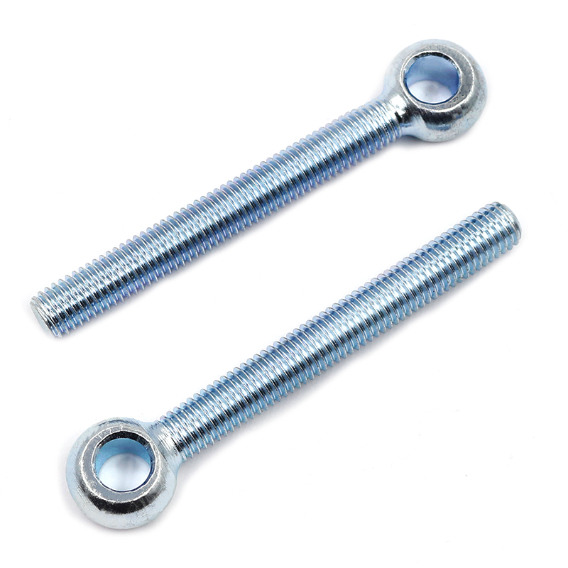 High-strength blue-white zinc plated grade 4.8, 8.8, 10.9, 12.9 eye bolt with shoulder DIN 444