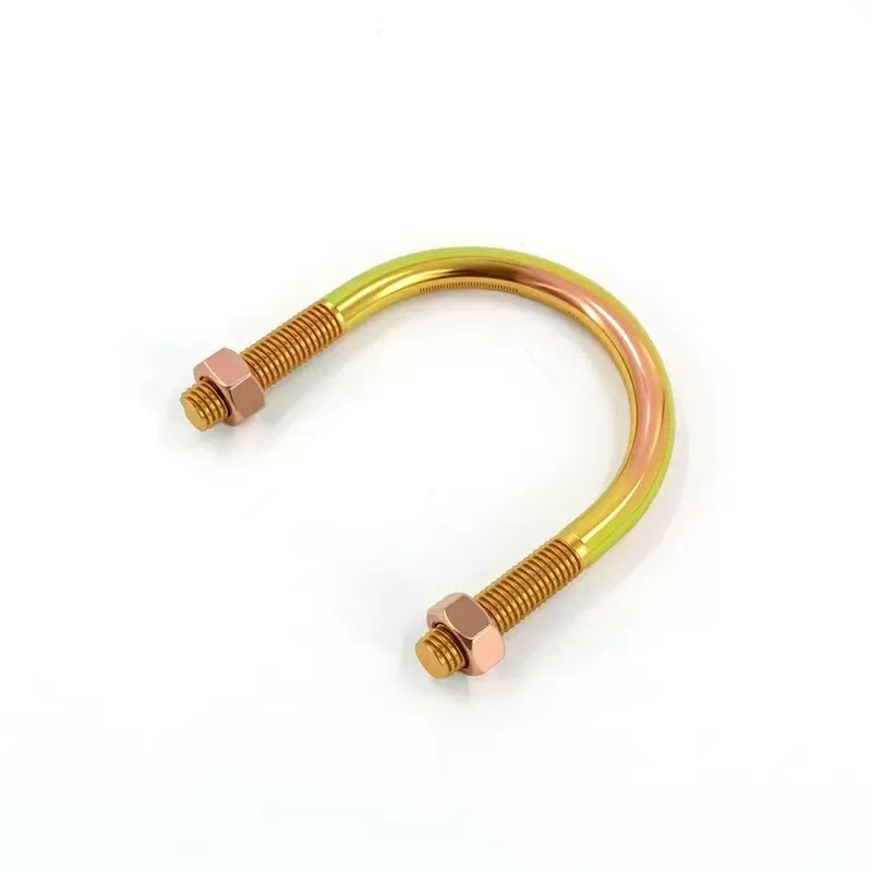 High-strength yellow zinc plated grade 4.8, 8.8, 10.9, 12.9 U-bolt DIN 3570