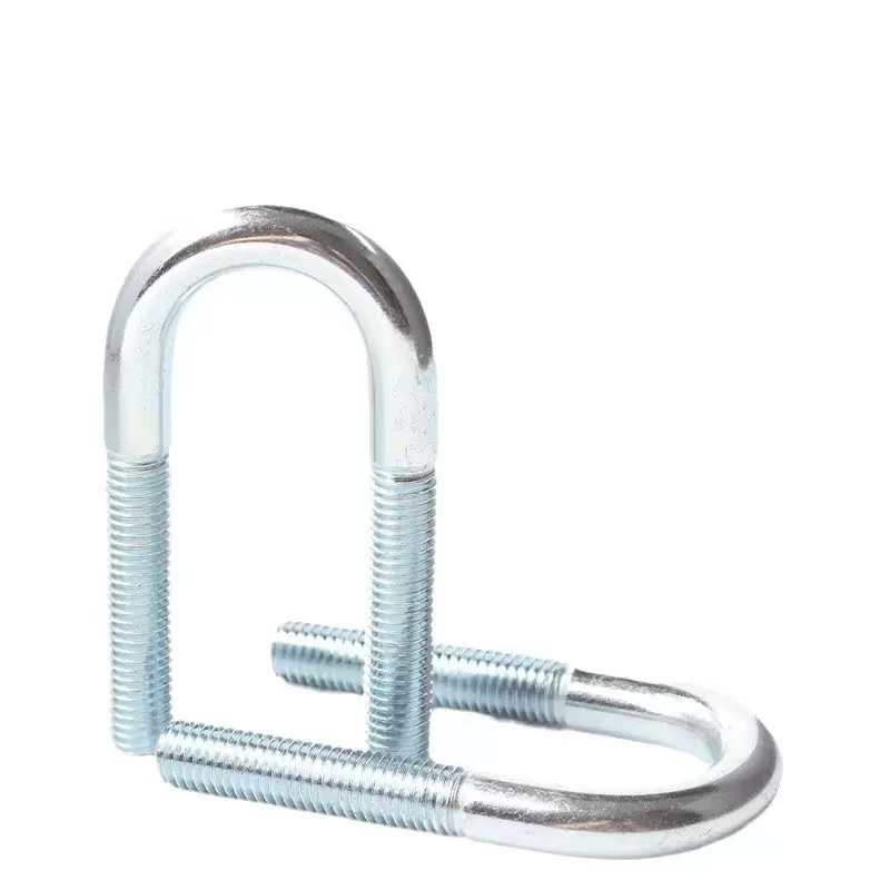 High-strength blue-white zinc plated grade 4.8, 8.8, 10.9, 12.9 U-bolt DIN 3570