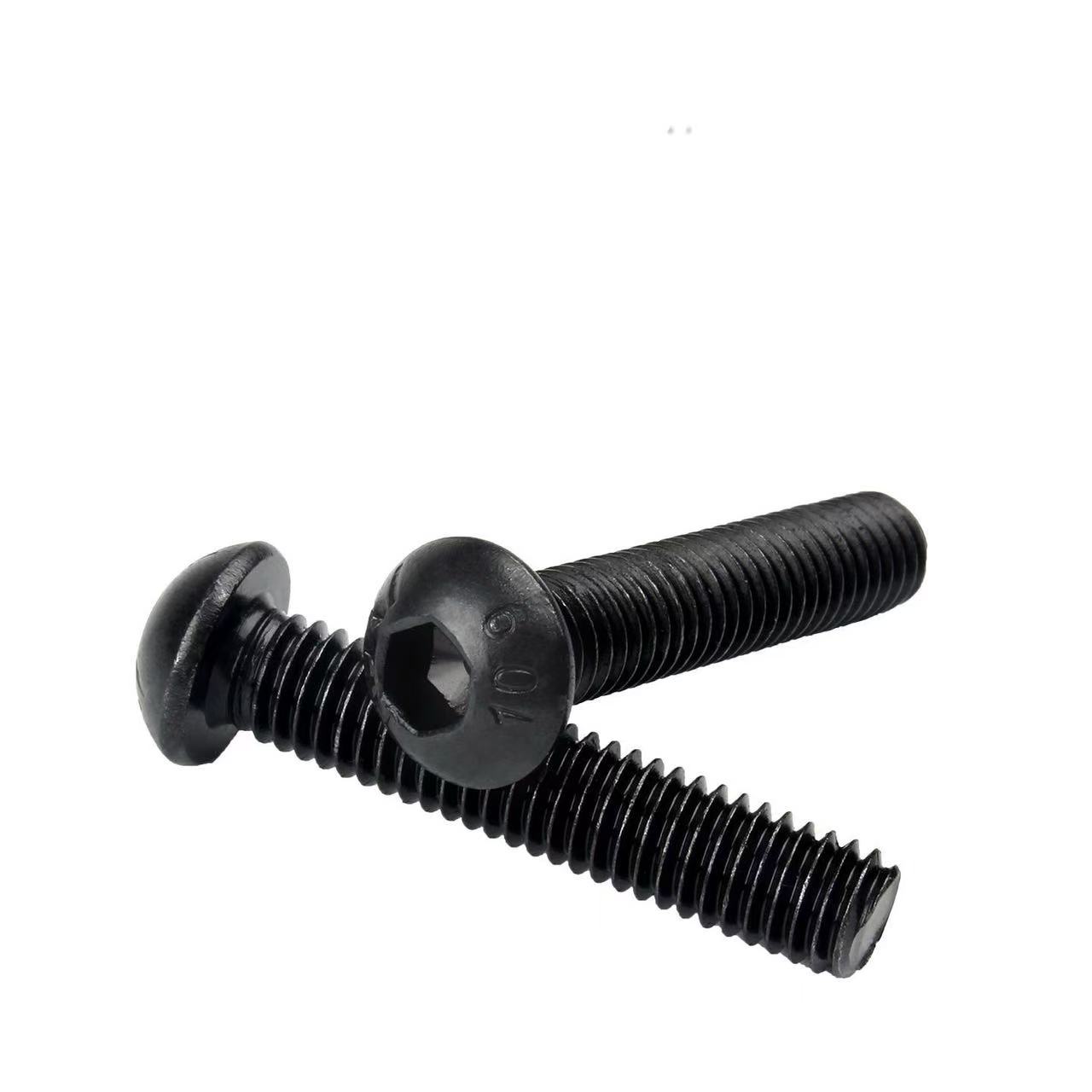 High-strength blackened grade 4.8, 8.8, 10.9, 12.9 button head socket cap screw DIN 7985 / DIN 6911