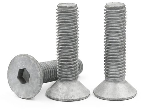 High-strength hot-dip galvanized grade 4.8, 8.8, 10.9, 12.9 flat head socket cap screw DIN 7991