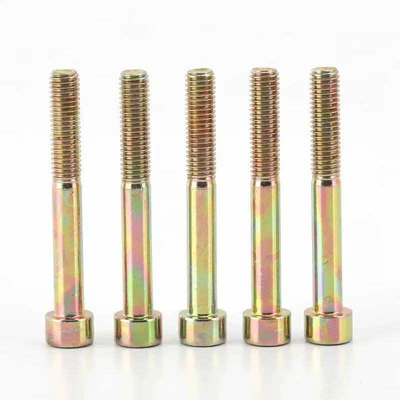 High-strength yellow zinc plated grade 4.8, 8.8, 10.9, 12.9 hex socket head cap screw DIN 912