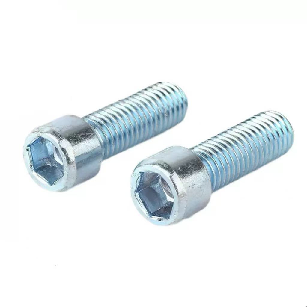High-strength blue-white zinc plated grade 4.8, 8.8, 10.9, 12.9 hex socket head cap screw DIN 912