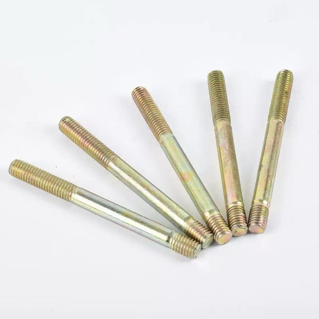 High-strength yellow zinc plated stud bolt DIN 938