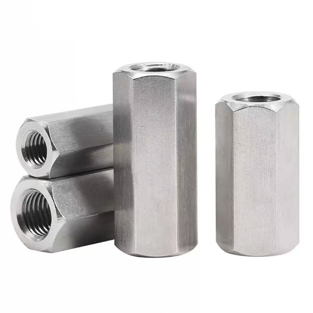 Stainless steel SS304 SS306 long hexagon connecting nut DIN 6334