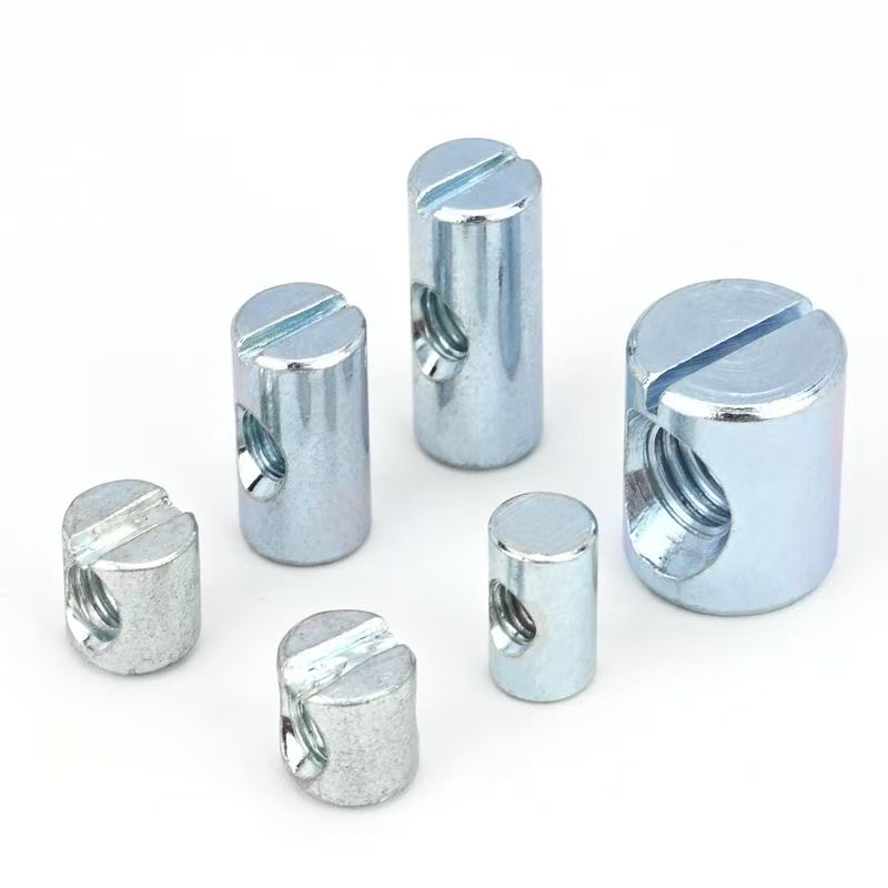 High-strength blue-white zinc plated property class 4, 8, 10, 12 barrel nuts (cross dowels)