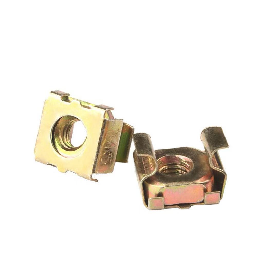 High-strength yellow zinc plated property class 4, 8, 10, 12 cage nuts (captive nuts) DIN 267