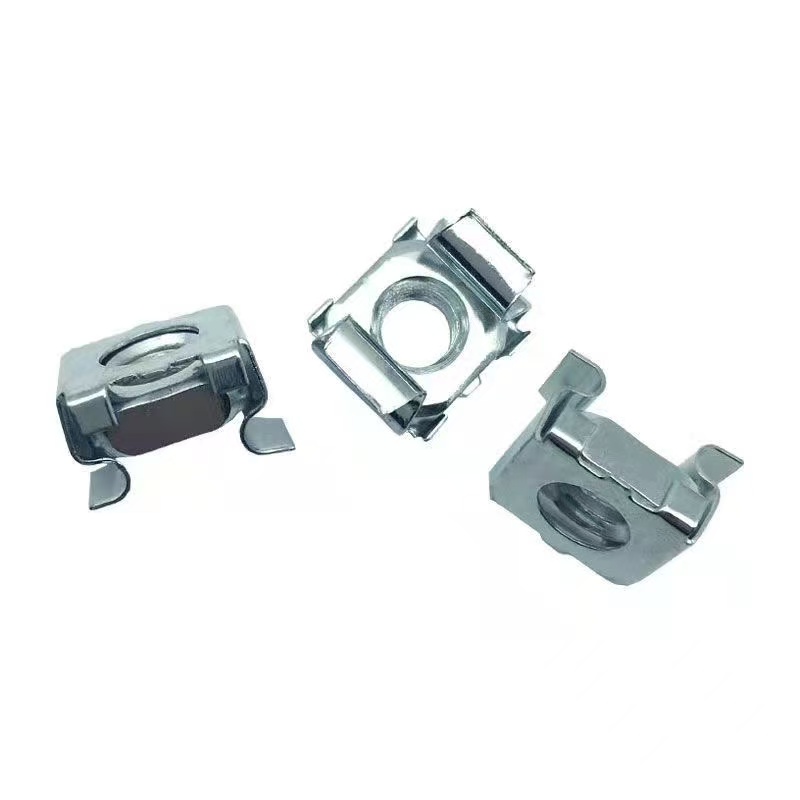 High-strength blue-white zinc plated property class 4, 8, 10, 12 cage nuts (captive nuts) DIN 267
