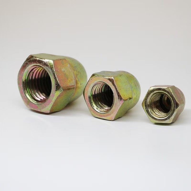 High-strength yellow zinc plated property class 4, 8, 10, 12 acorn nuts (dome nuts) DIN 1587