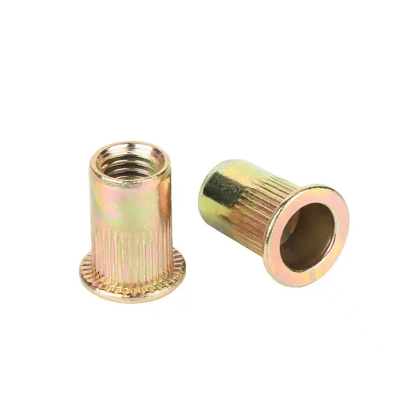 High-strength yellow zinc plated property class 4, 8, 10, 12 rivet nuts (blind rivet nuts) DIN 7340