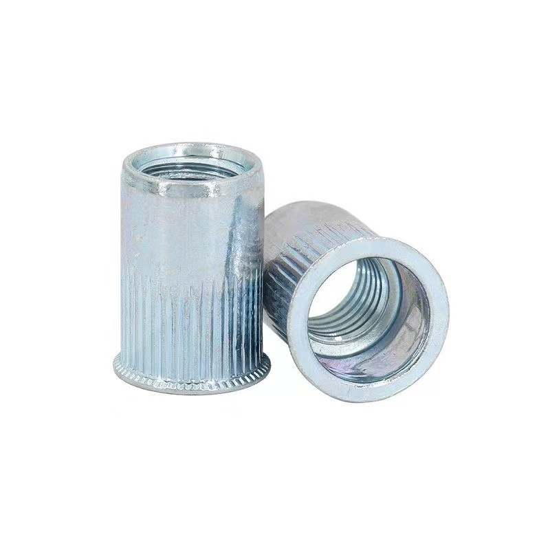 High-strength blue-white zinc plated property class 4, 8, 10, 12 rivet nuts (blind rivet nuts) DIN 7340