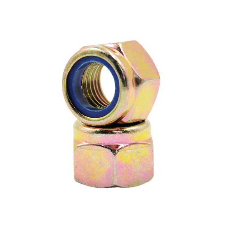 High-strength yellow zinc plated property class 4, 8, 10, 12 nylon hex lock nuts DIN 982 / DIN 985