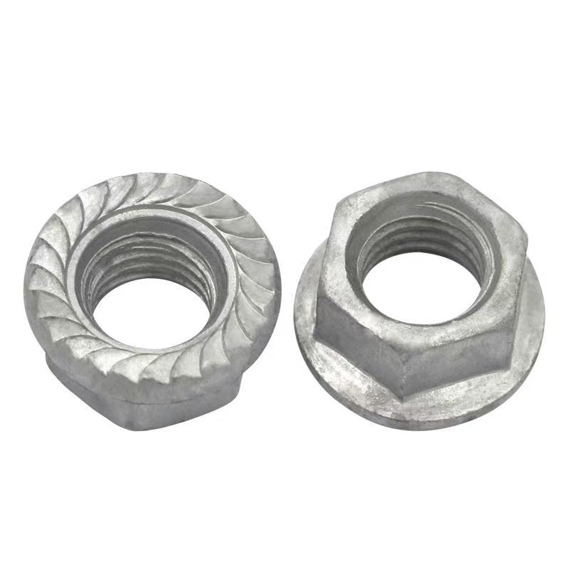 High-strength hot-dip galvanized property class 4, 8, 10, 12 hex flange nuts DIN 6923