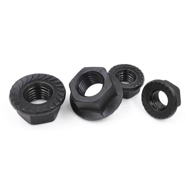 High-strength black oxide property class 4, 8, 10, 12 hex flange nuts DIN 6923