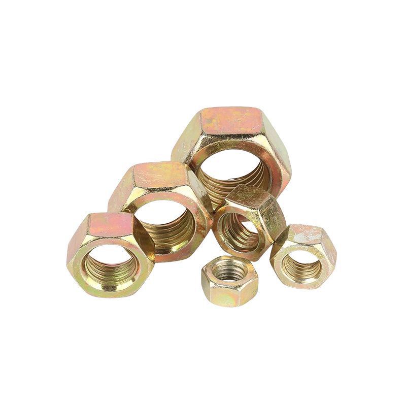 High-Strength Yellow Zinc Plated Grade 4, 8, 10, 12 Hex Nuts DIN 934