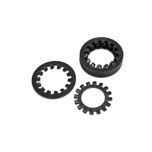 High strength blackened toothed locking washer DIN6797