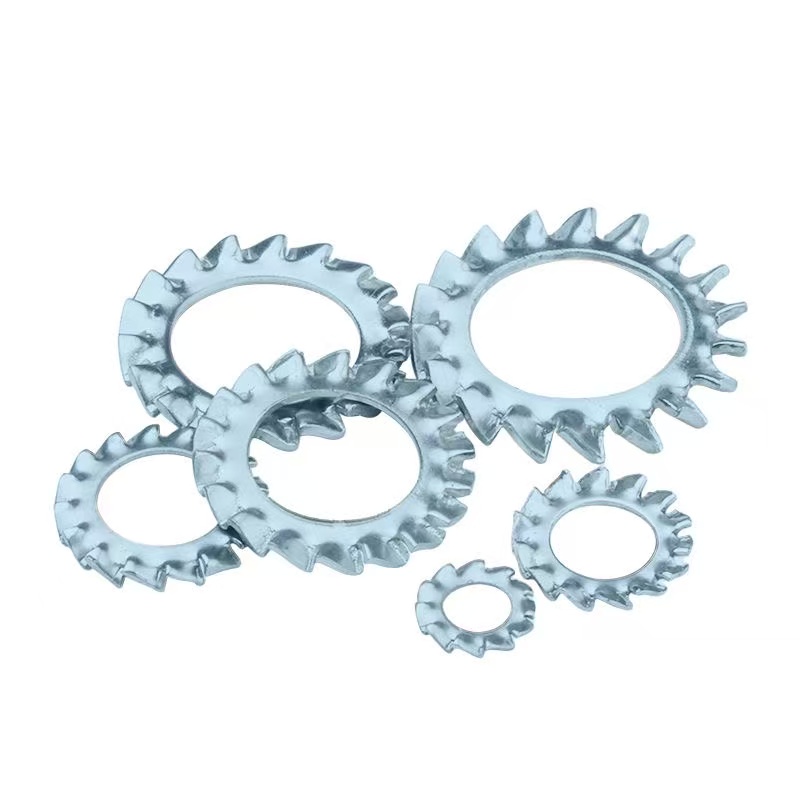 High-Strength Blue-White Zinc Plated Serrated Lock Washer DIN6798