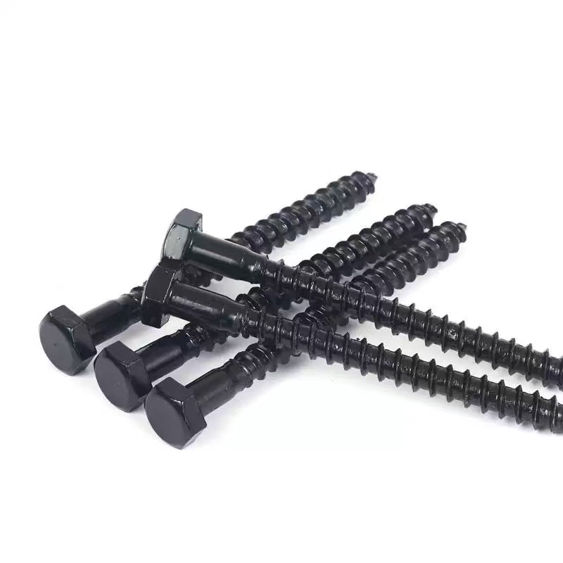 Blackened Carbon Steel Hex Head Wood Screw