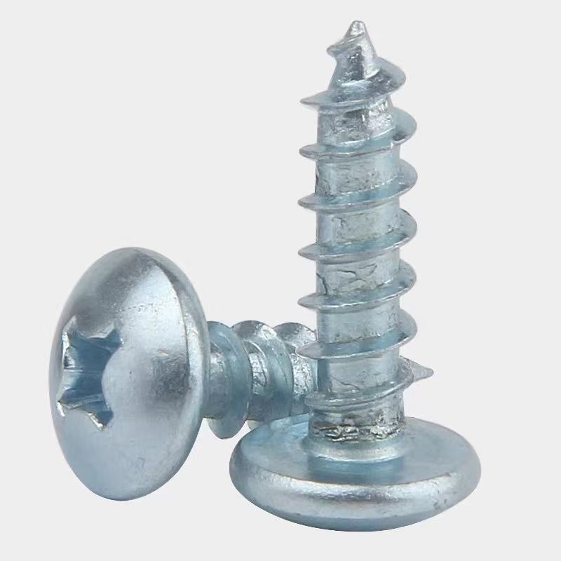 Blue-White Zinc Plated Carbon Steel Phillips Large Flat Head Self-Tapping Screw